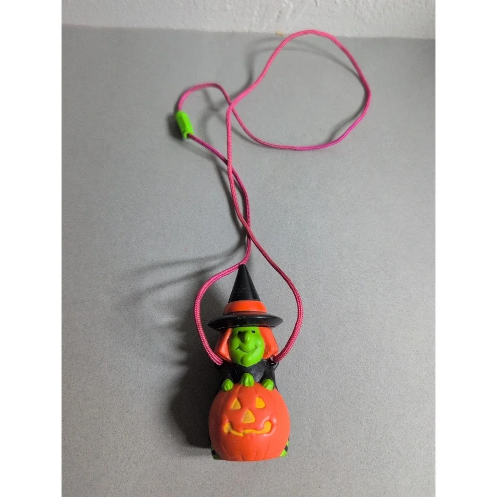 Children's Halloween Jewelry Plastic/Resin Witch Figure Necklace Vintage
